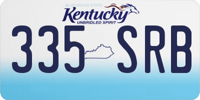 KY license plate 335SRB