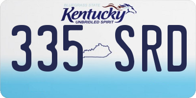 KY license plate 335SRD
