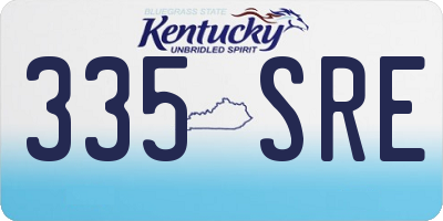 KY license plate 335SRE