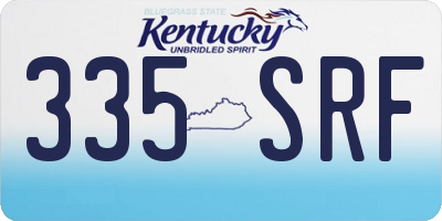KY license plate 335SRF