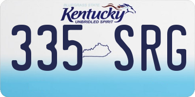 KY license plate 335SRG