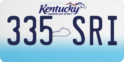KY license plate 335SRI