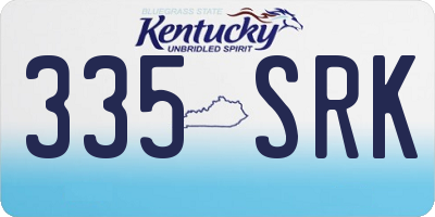 KY license plate 335SRK