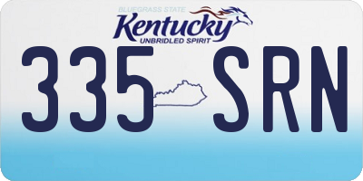 KY license plate 335SRN
