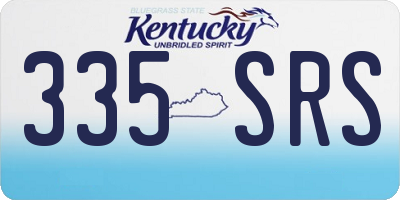 KY license plate 335SRS