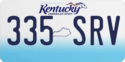 KY license plate 335SRV