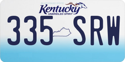 KY license plate 335SRW