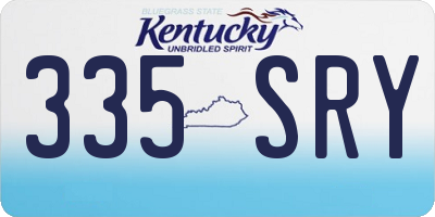 KY license plate 335SRY