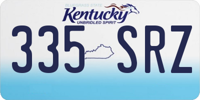KY license plate 335SRZ