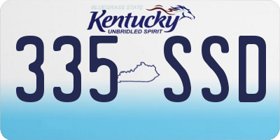 KY license plate 335SSD