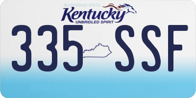 KY license plate 335SSF