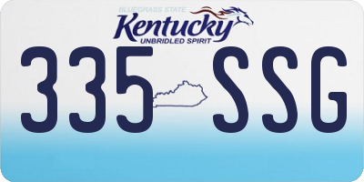KY license plate 335SSG
