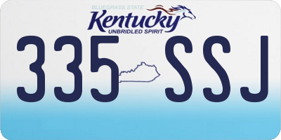 KY license plate 335SSJ