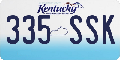 KY license plate 335SSK