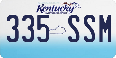KY license plate 335SSM
