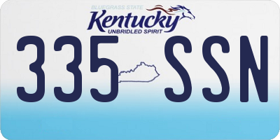 KY license plate 335SSN