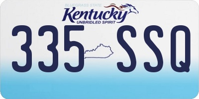 KY license plate 335SSQ