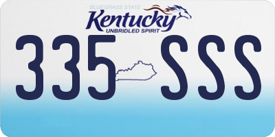 KY license plate 335SSS