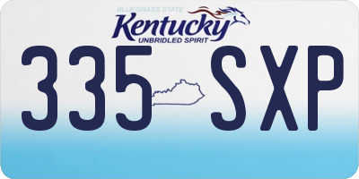 KY license plate 335SXP