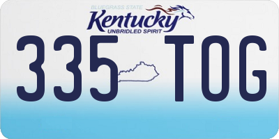 KY license plate 335TOG