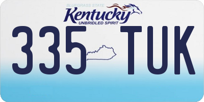 KY license plate 335TUK