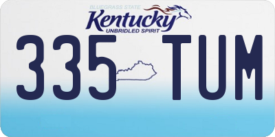 KY license plate 335TUM