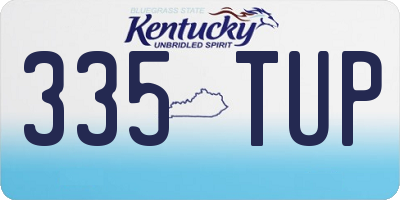 KY license plate 335TUP
