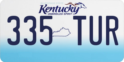 KY license plate 335TUR