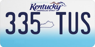 KY license plate 335TUS