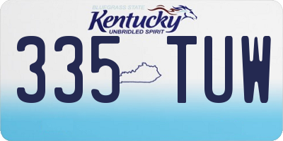 KY license plate 335TUW