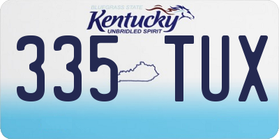 KY license plate 335TUX