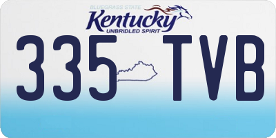 KY license plate 335TVB