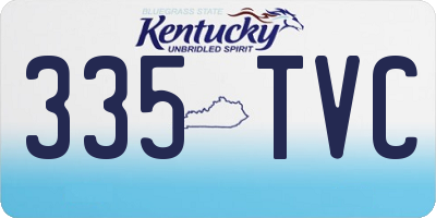 KY license plate 335TVC