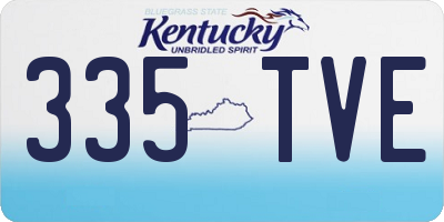KY license plate 335TVE