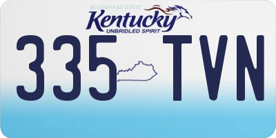 KY license plate 335TVN