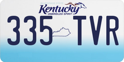 KY license plate 335TVR