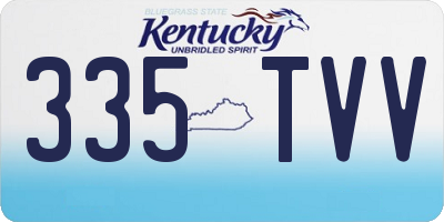 KY license plate 335TVV