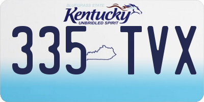 KY license plate 335TVX