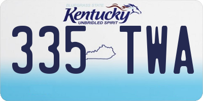 KY license plate 335TWA