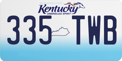 KY license plate 335TWB