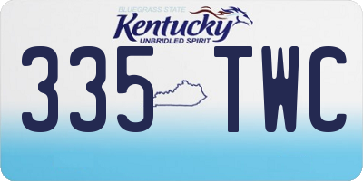 KY license plate 335TWC
