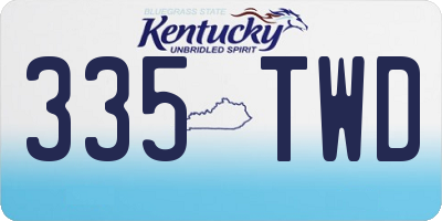 KY license plate 335TWD