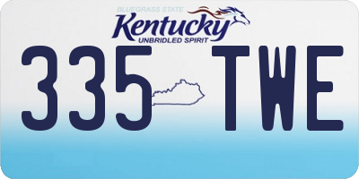 KY license plate 335TWE