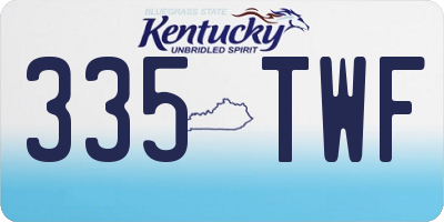 KY license plate 335TWF