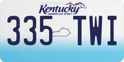 KY license plate 335TWI