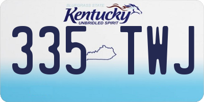 KY license plate 335TWJ