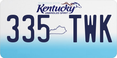 KY license plate 335TWK