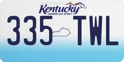 KY license plate 335TWL