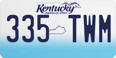 KY license plate 335TWM