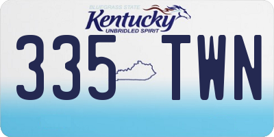 KY license plate 335TWN